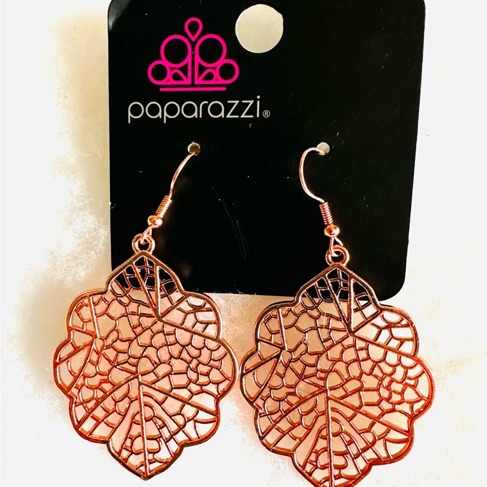 Paparazzi Copper Leaf Earrings